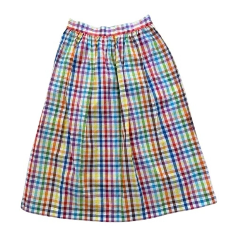 NWT MDS Stripes Rainbow Gingham Skirt Size 2 - Picture 2 of 5